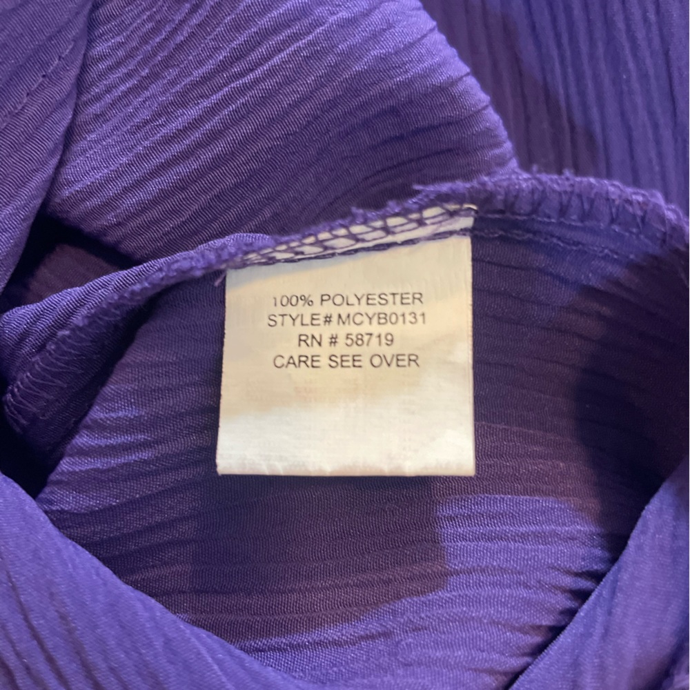 Notations Purple Polyester Button Up Blouse M - image 3